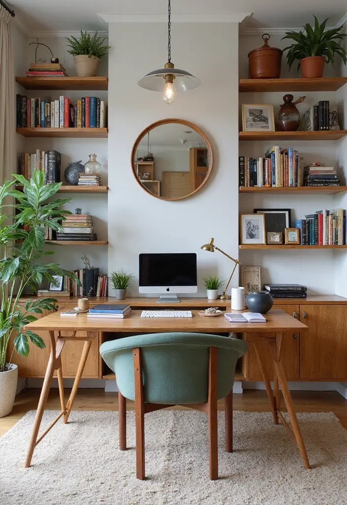 25 Funky Office Decor Ideas That Feel Fun and Unique 13. Unique Shelving Ideas