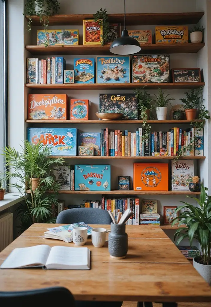 25 Funky Office Decor Ideas That Feel Fun and Unique 19. Fun Board Games