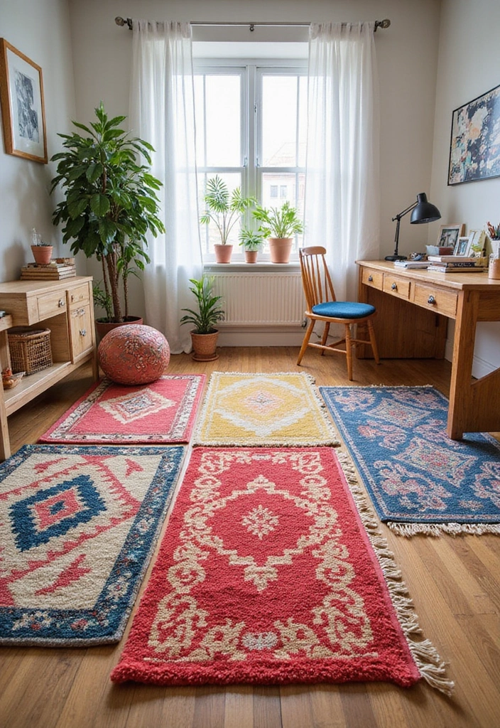 25 Funky Office Decor Ideas That Feel Fun and Unique 4. Funky Rugs