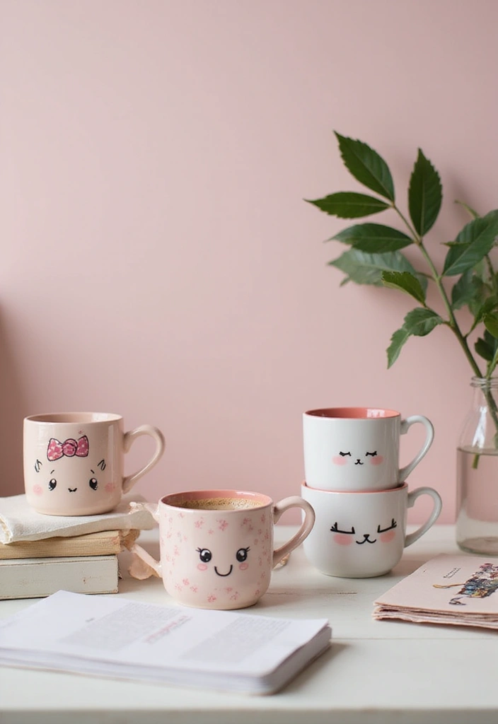 25 Girly Office Decor Ideas That Feel Chic and Feminine 15. Cute Coffee Mugs