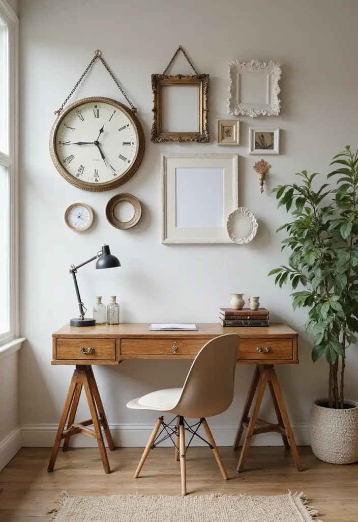 25 Girly Office Decor Ideas That Feel Chic and Feminine 16. Vintage Touches