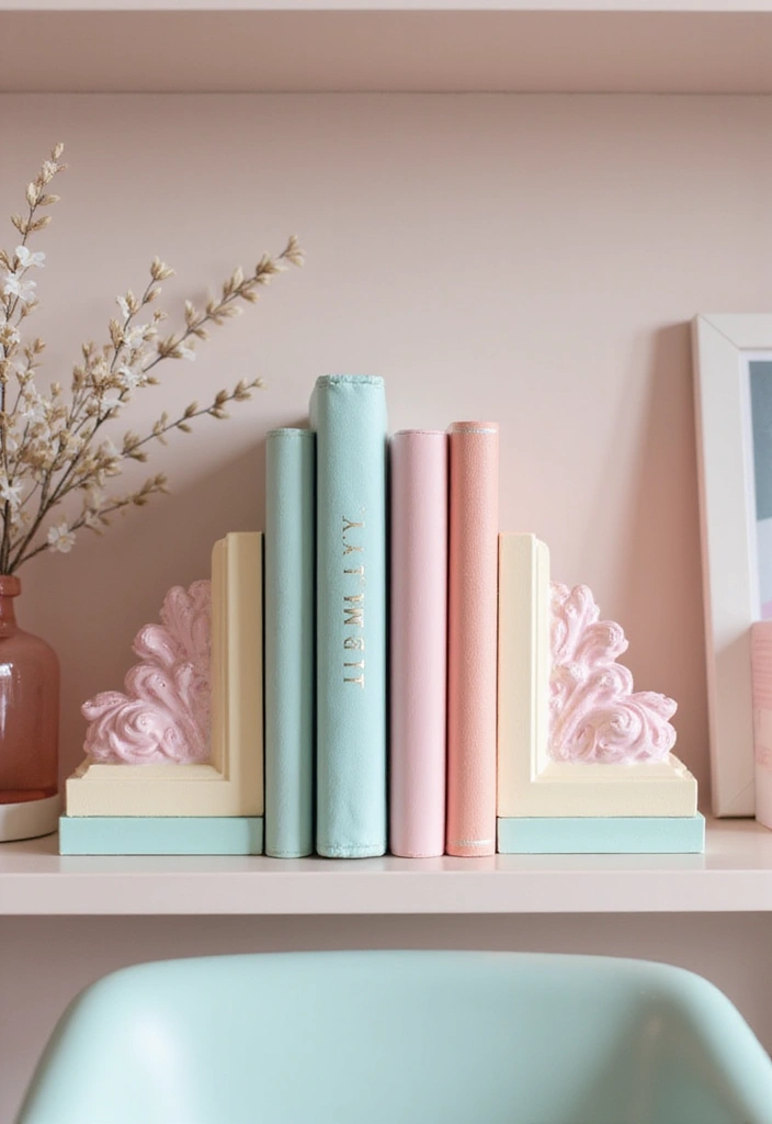 25 Girly Office Decor Ideas That Feel Chic and Feminine 18. Decorative Bookends