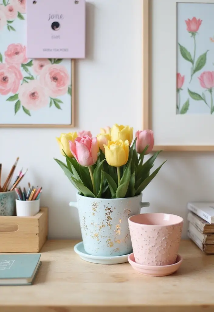 25 Girly Office Decor Ideas That Feel Chic and Feminine 24. DIY Decor Elements