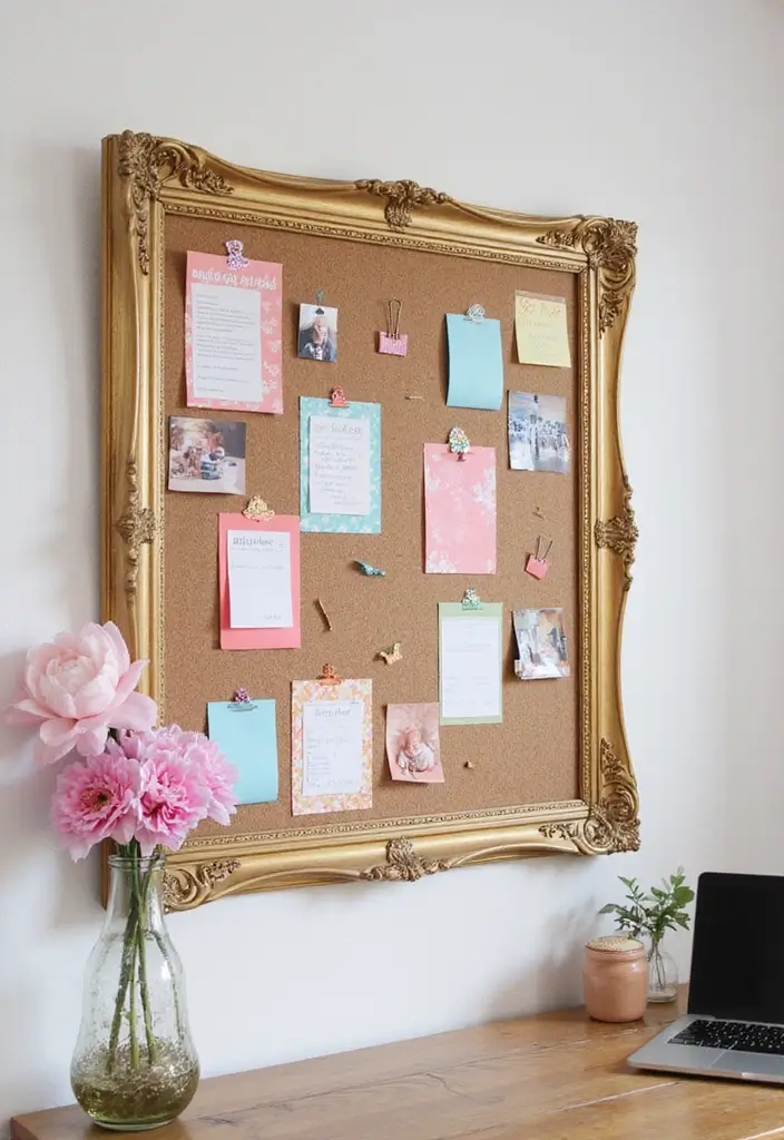 25 Girly Office Decor Ideas That Feel Chic and Feminine 6. Fun and Functional Bulletin Board