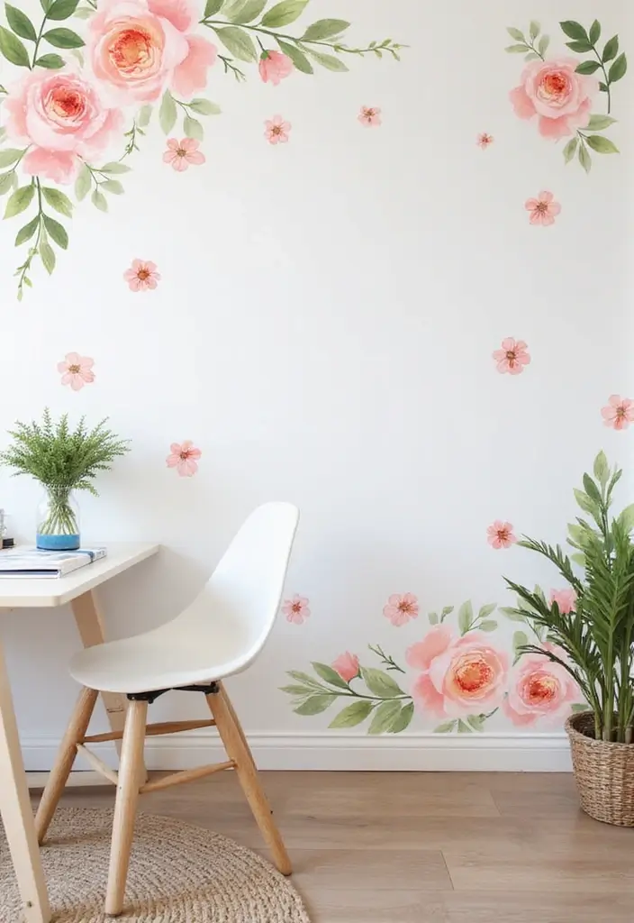 25 Girly Office Decor Ideas That Feel Chic and Feminine 9. Whimsical Wall Decals