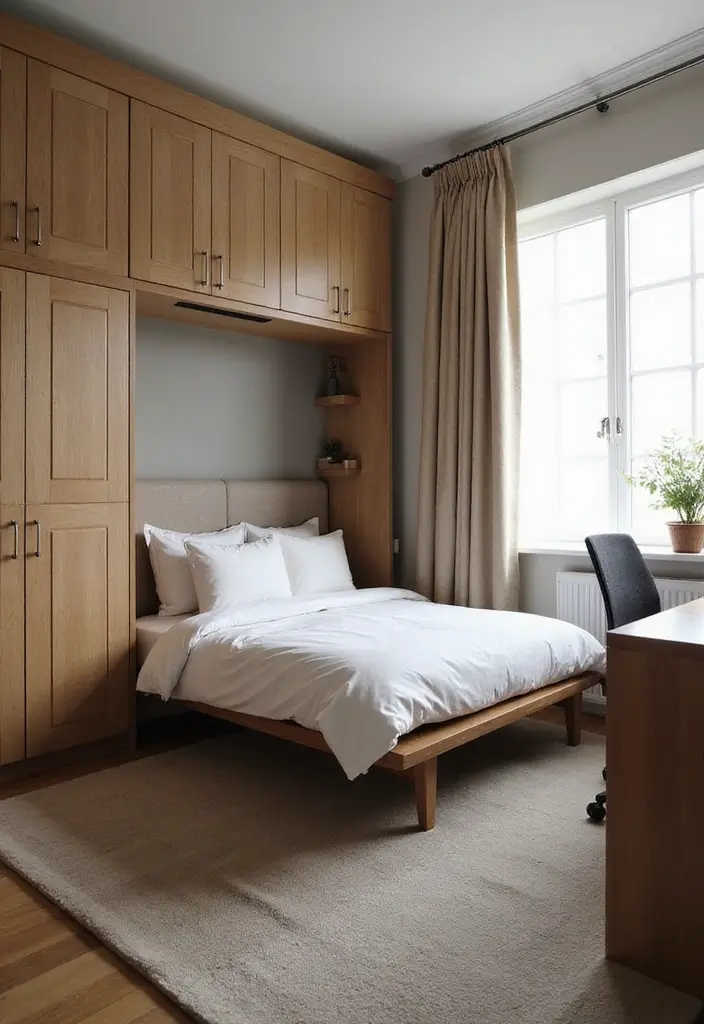 25 Home Office with Murphy Bed Ideas That Save Space 11. Compact Corner Solutions