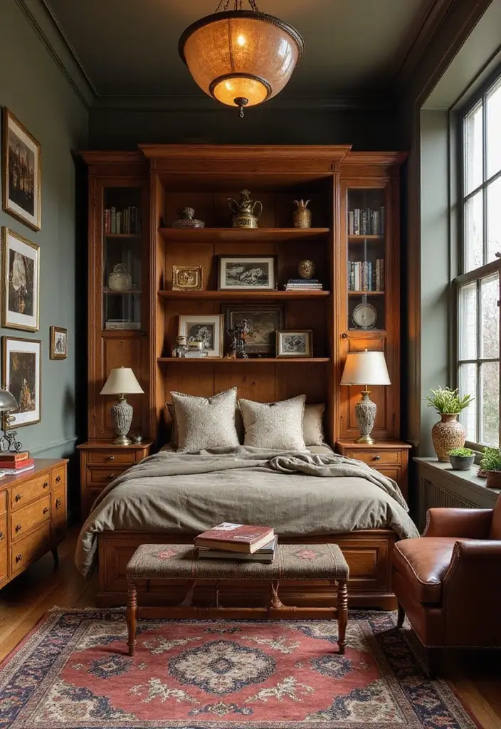 25 Home Office with Murphy Bed Ideas That Save Space 14. Vintage Flair