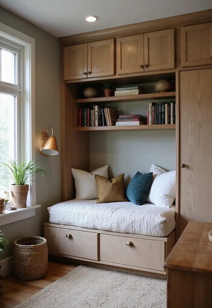 25 Home Office with Murphy Bed Ideas That Save Space 21. Vintage Meets Modern