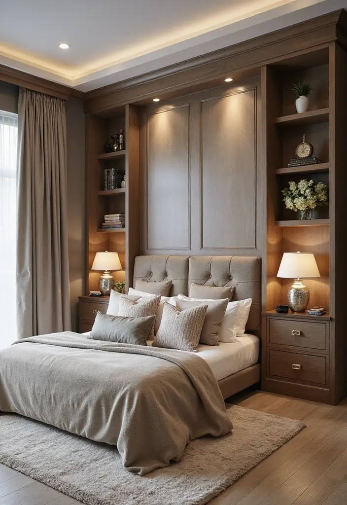 25 Home Office with Murphy Bed Ideas That Save Space 4. Modern Glam Murphy Bed
