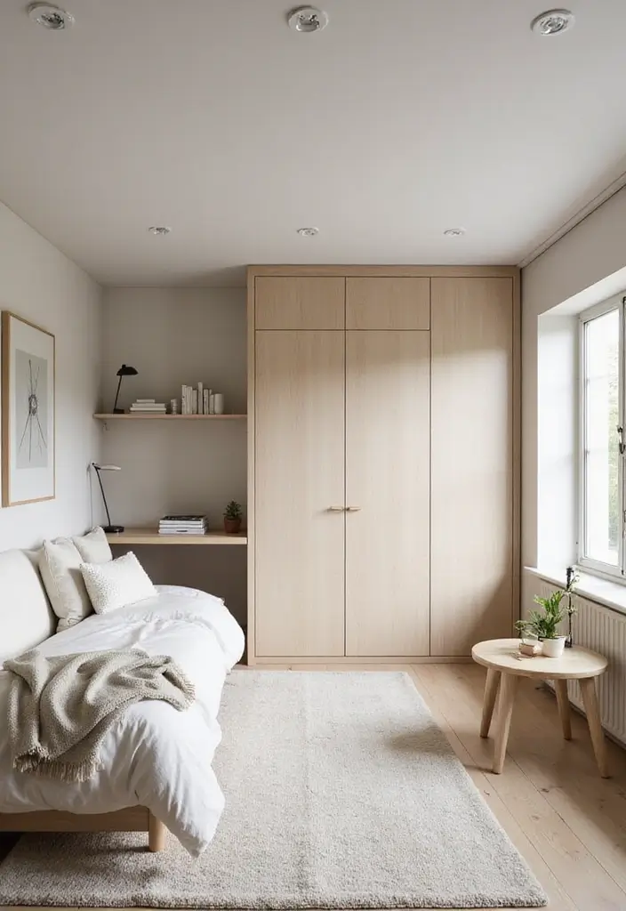 25 Home Office with Murphy Bed Ideas That Save Space 6. Scandinavian Simplicity