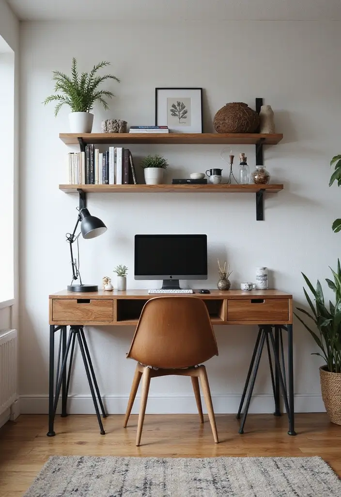 25 Industrial Home Office Ideas That Look Strong and Stylish 12. Wall mounted Desks