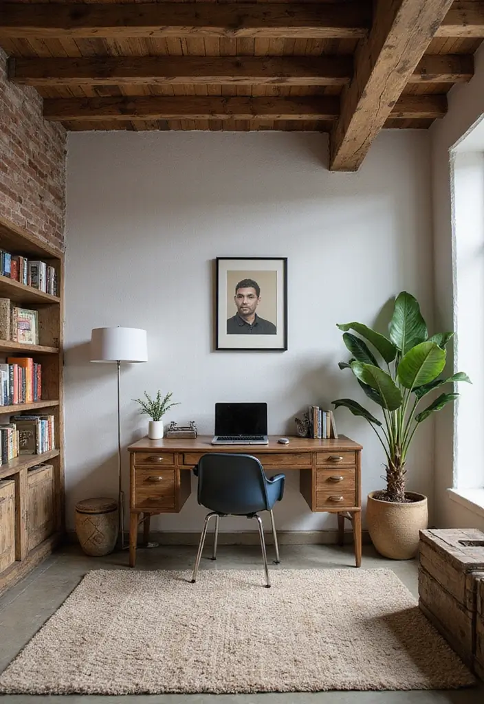 25 Industrial Home Office Ideas That Look Strong and Stylish 18. Rustic Accents