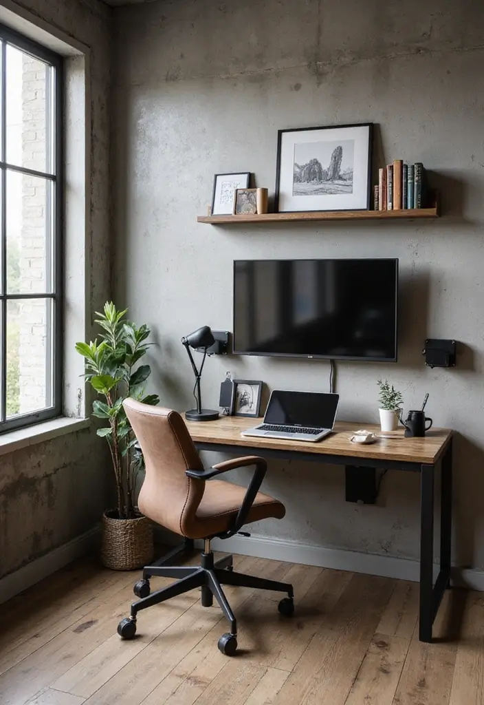 25 Industrial Home Office Ideas That Look Strong and Stylish 19. Smart Technology Integration