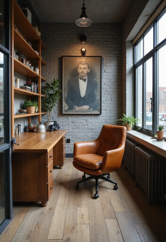 25 Industrial Home Office Ideas That Look Strong and Stylish 4. Mixing Textures