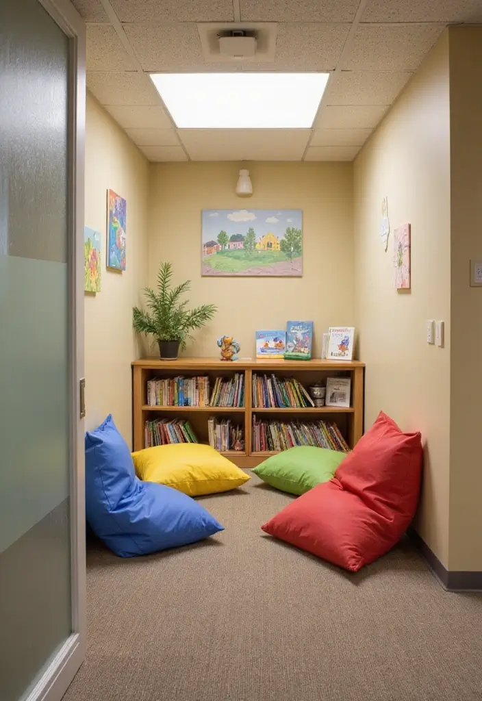 25 Nurse Office Decor Ideas That Inspire Care and Calm 2. Cozy Reading Nook