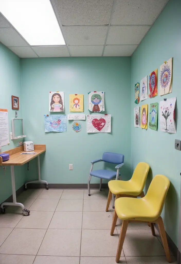 25 Nurse Office Decor Ideas That Inspire Care and Calm 21. Community Artwork Displays