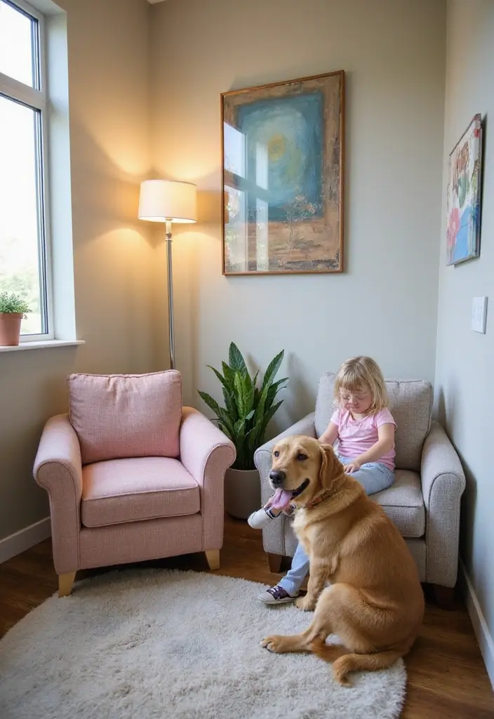 25 Nurse Office Decor Ideas That Inspire Care and Calm 23. Pet Therapy Corner