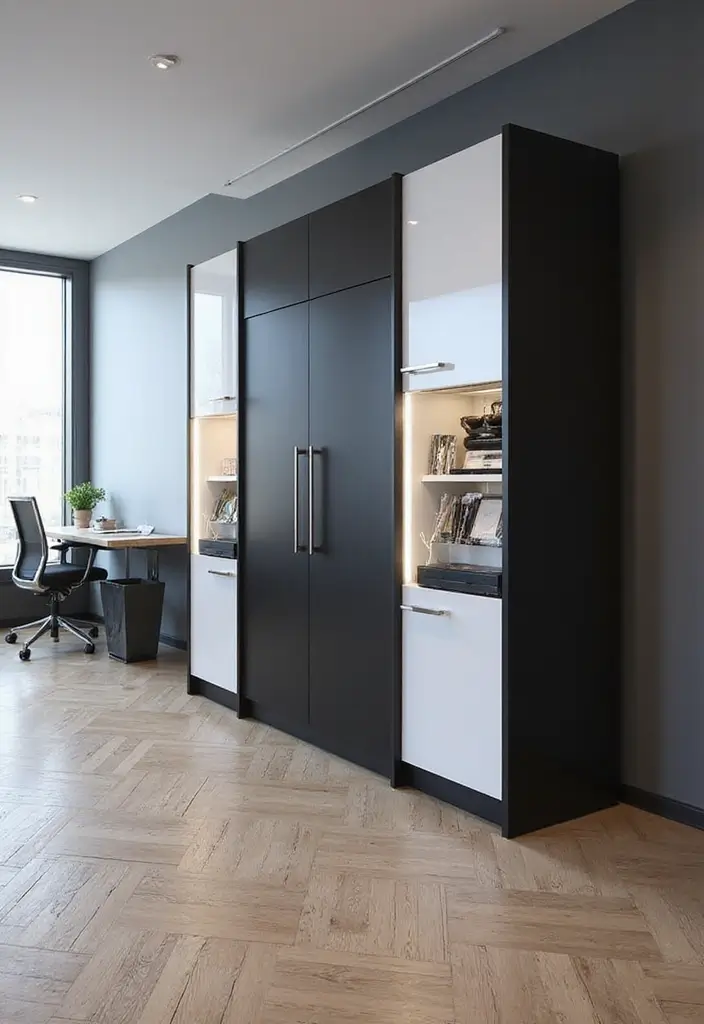 25 Office Cabinet Design Ideas That Maximize Storage 19. Integrated Technology Cabinets