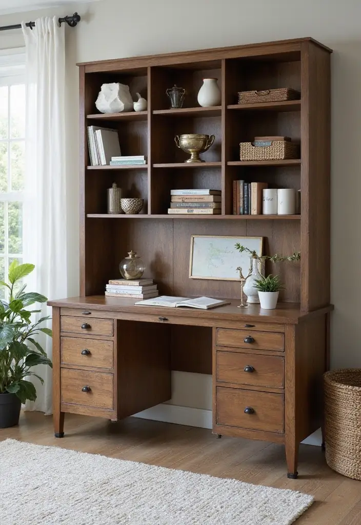 25 Office Cabinet Design Ideas That Maximize Storage 22. Desk with Hutch