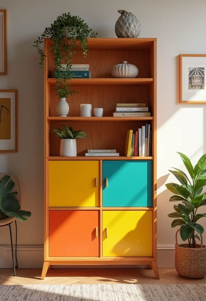 25 Office Cabinet Design Ideas That Maximize Storage 7. Colorful Cabinets to Brighten Your Space