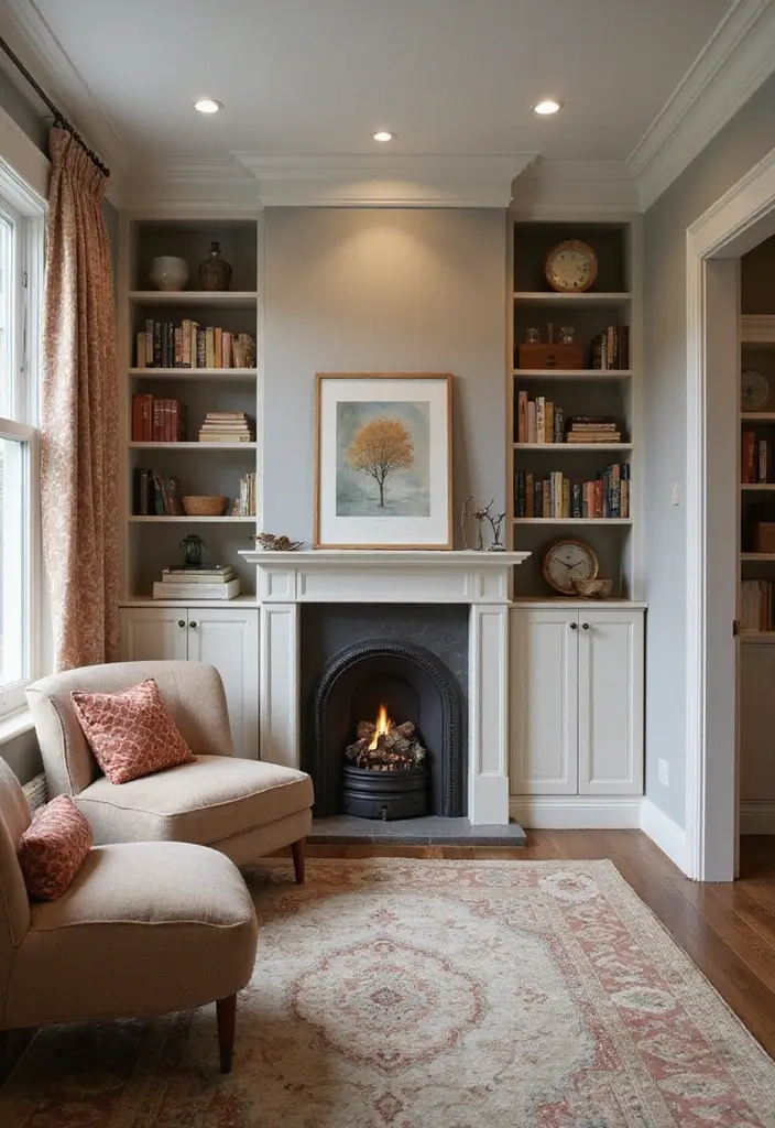 25 Office with Fireplace Designs for a Luxe Look 14. Cozy Corner