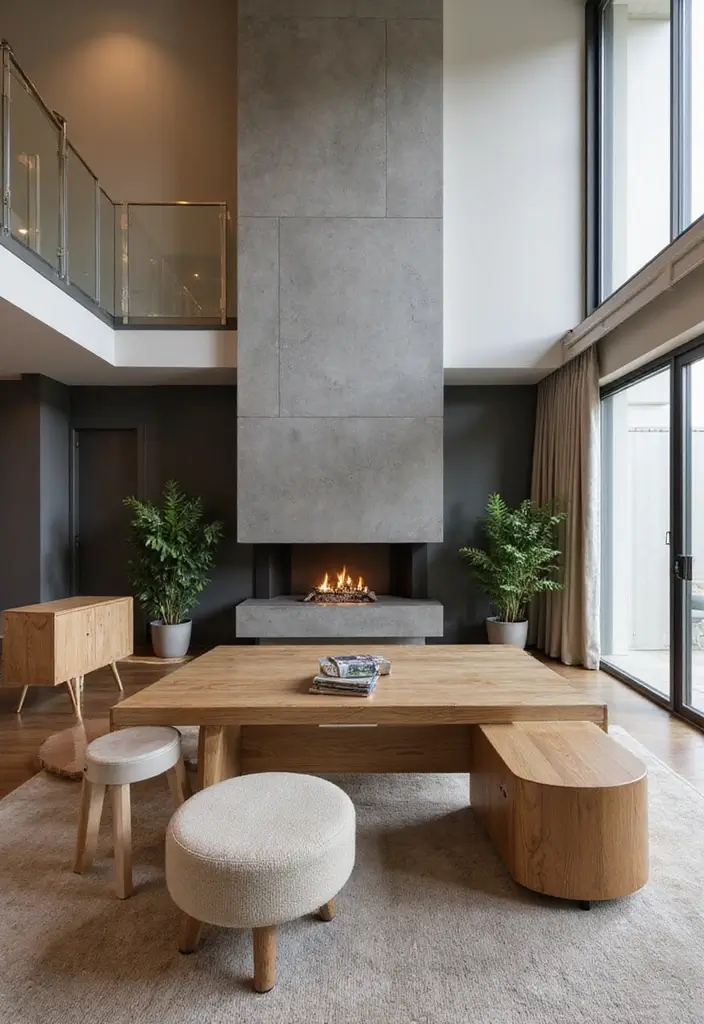 25 Office with Fireplace Designs for a Luxe Look 20. Multi Functional Spaces