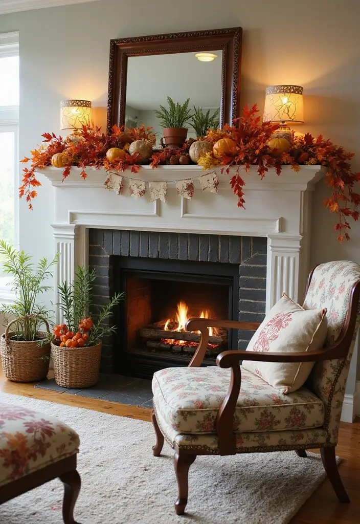 25 Office with Fireplace Designs for a Luxe Look 24. Seasonal Decor