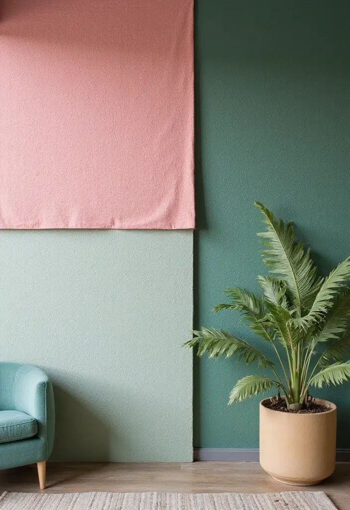 25 Pink and Green Office Ideas Full of Color and Energy 13. Textured Wall Treatments