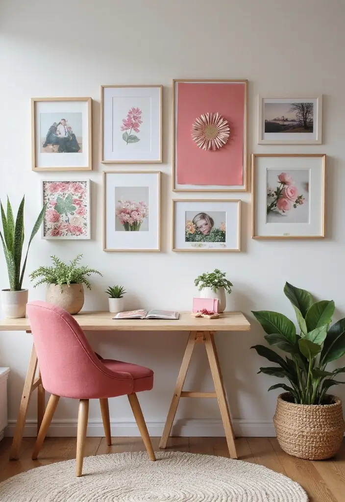 25 Pink and Green Office Ideas Full of Color and Energy 15. Personalized Touches
