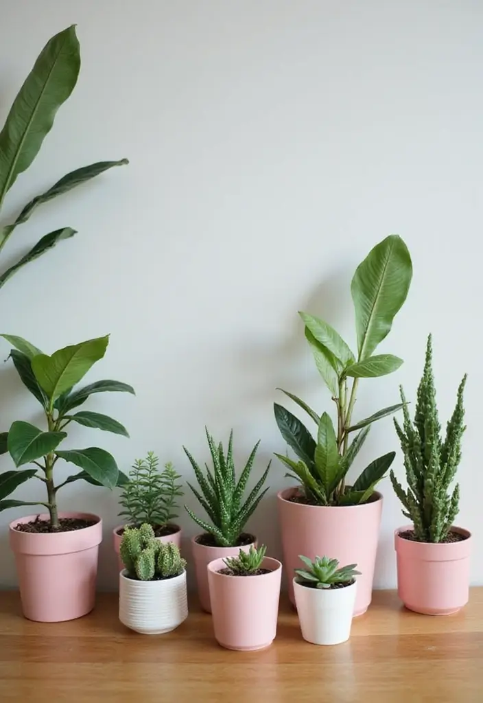 25 Pink and Green Office Ideas Full of Color and Energy 17. Pink and Green Desk Plants