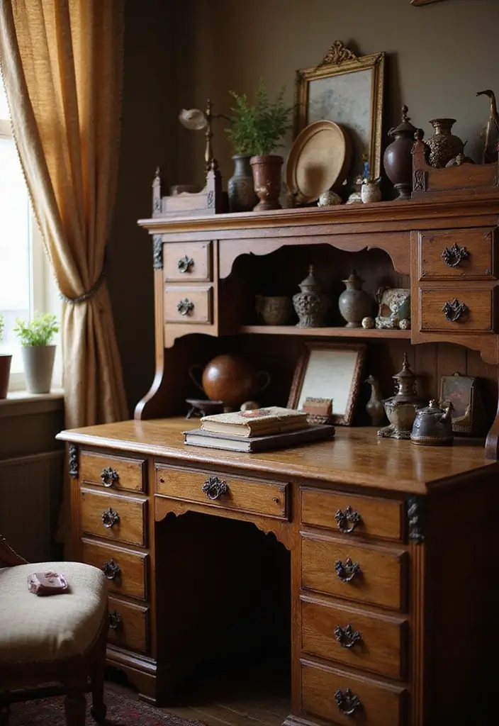 25 Vintage Office Ideas for a Retro Inspired Workspace 1. Antique Desk Ideas