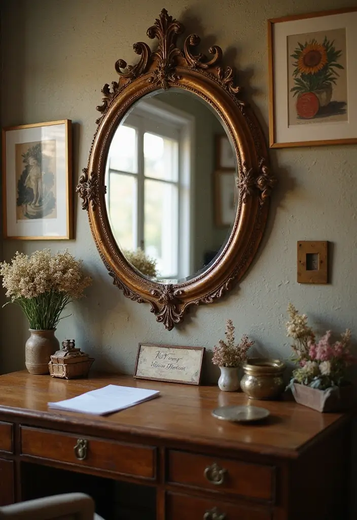 25 Vintage Office Ideas for a Retro Inspired Workspace 11. Vintage Mirrors