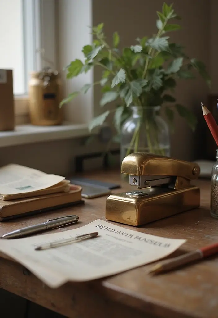 25 Vintage Office Ideas for a Retro Inspired Workspace 12. Nostalgic Desk Accessories