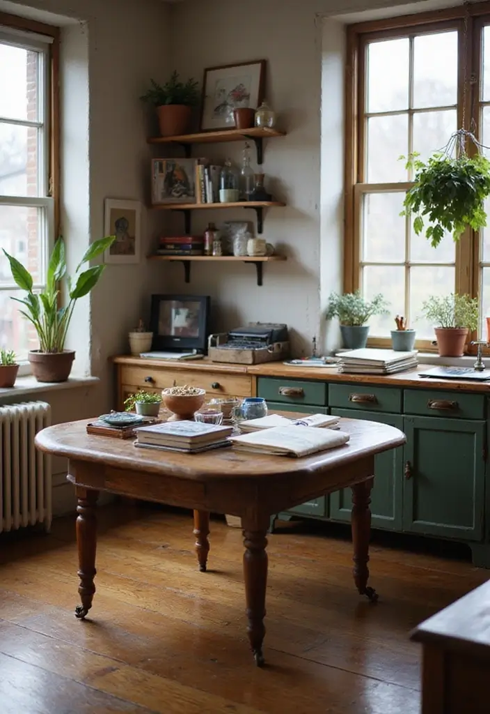 25 Vintage Office Ideas for a Retro Inspired Workspace 14. Revamped Vintage Tables