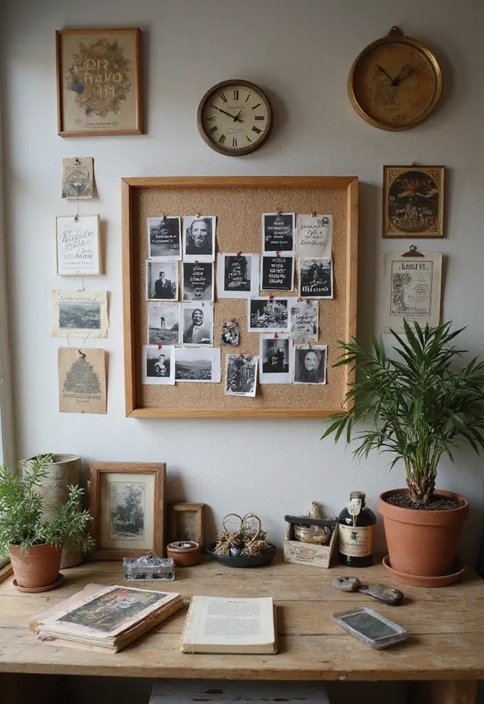 25 Vintage Office Ideas for a Retro Inspired Workspace 17. Vintage Inspiration Boards