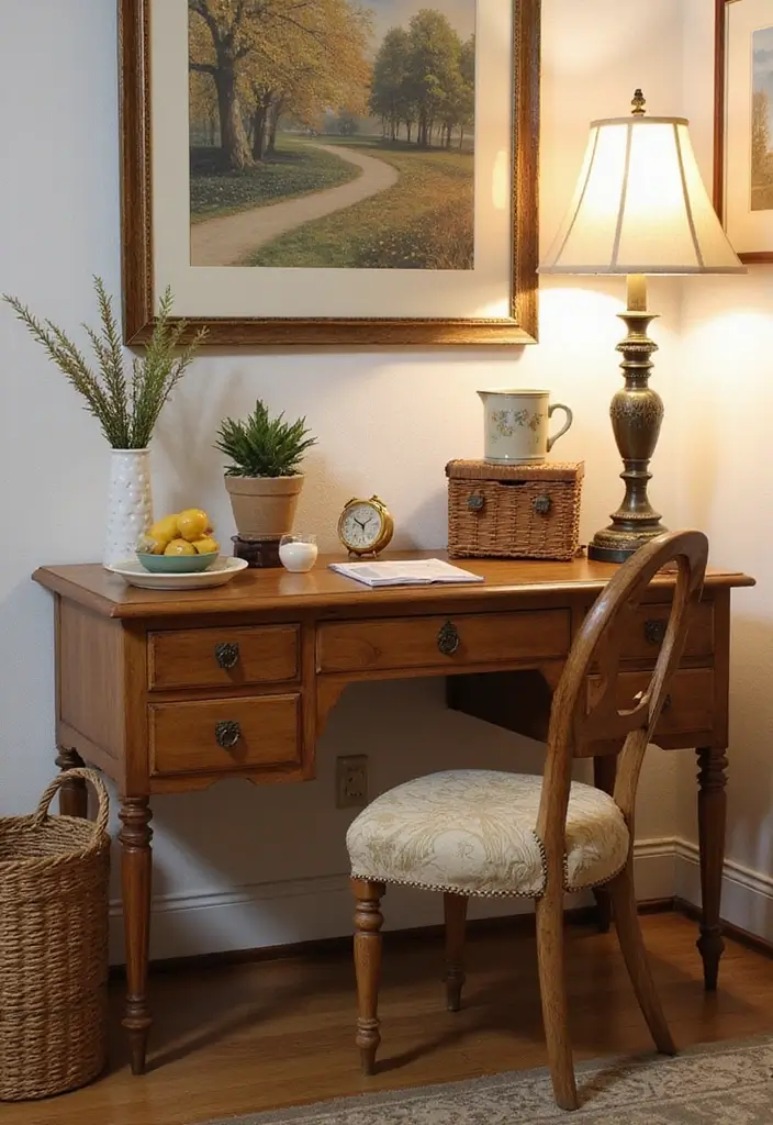 25 Vintage Office Ideas for a Retro Inspired Workspace 18. Vintage Desk Sets