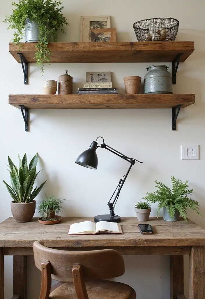25 Vintage Office Ideas for a Retro Inspired Workspace 3. Rustic Office Accessories