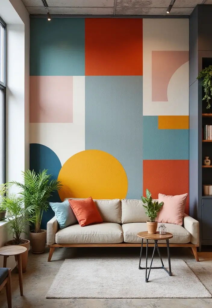 25 Wall Design Office Ideas for Unique Workspaces 5. Geometric Wall Designs Modern Flair