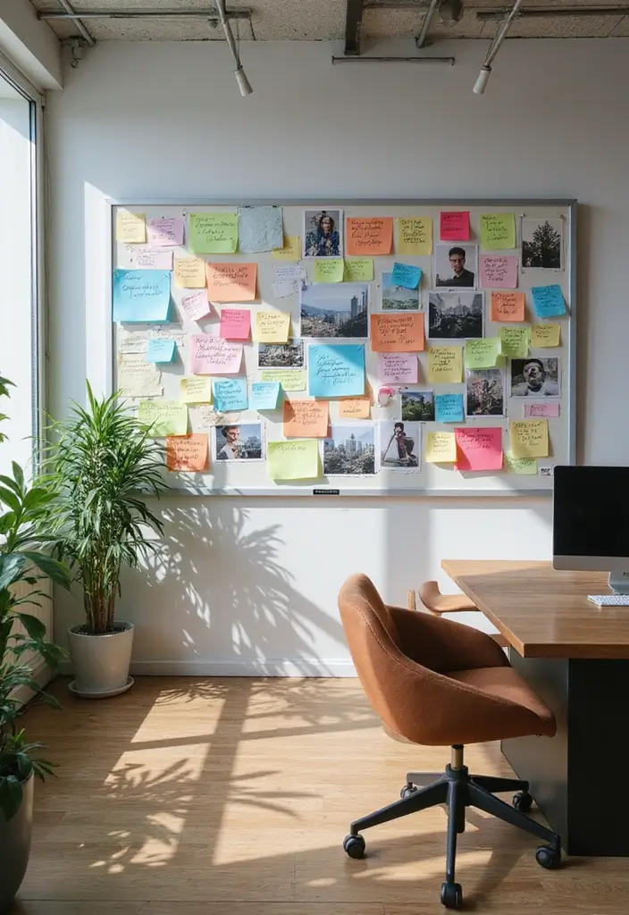 25 Wall Design Office Ideas for Unique Workspaces 9. Magnetic Walls Dynamic Workspace