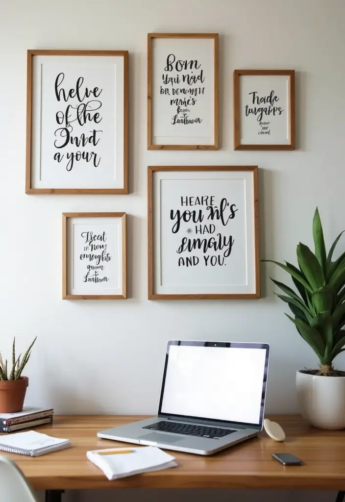 26 Calming Office Decor Ideas to Reduce Stress 16. Inspirational Quotes
