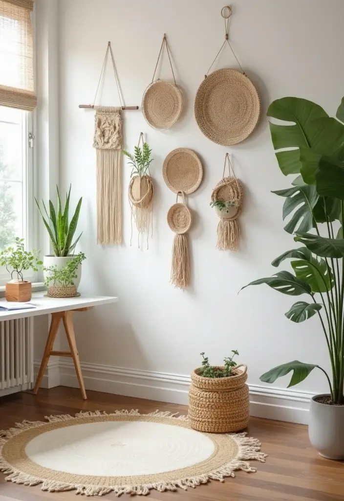 26 Calming Office Decor Ideas to Reduce Stress 26. Nature Inspired Wall Hangings