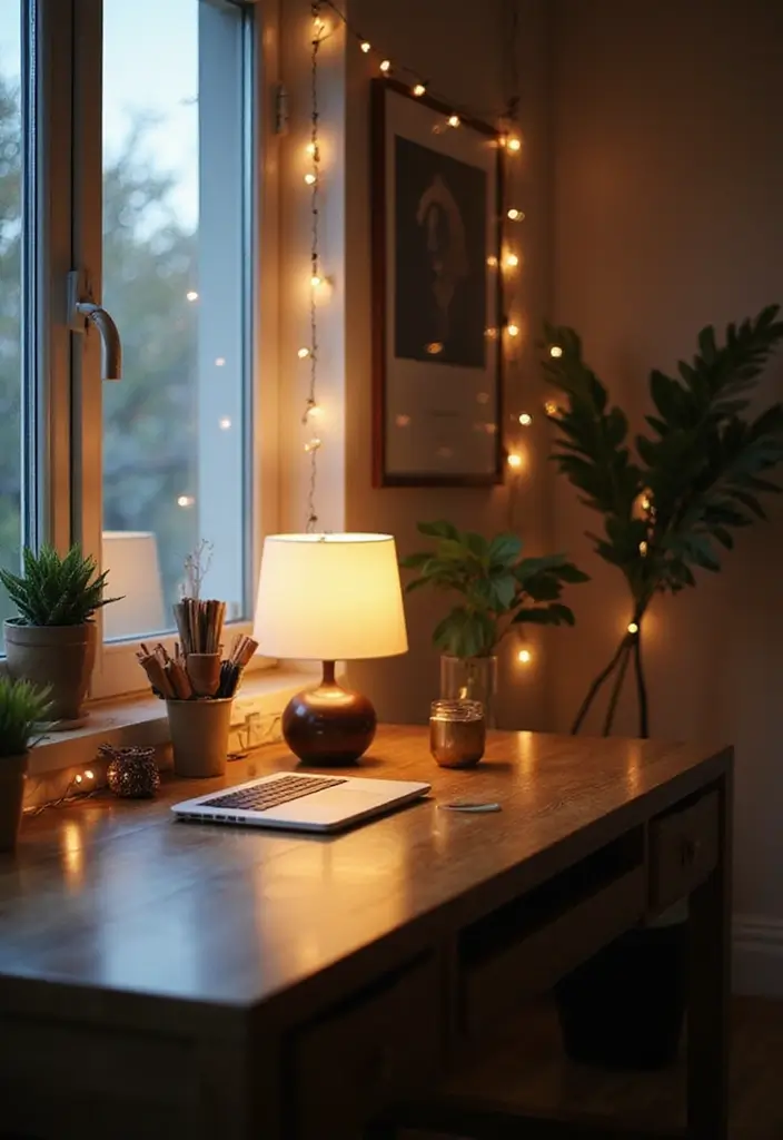 26 Calming Office Decor Ideas to Reduce Stress 4. Soft Lighting Options