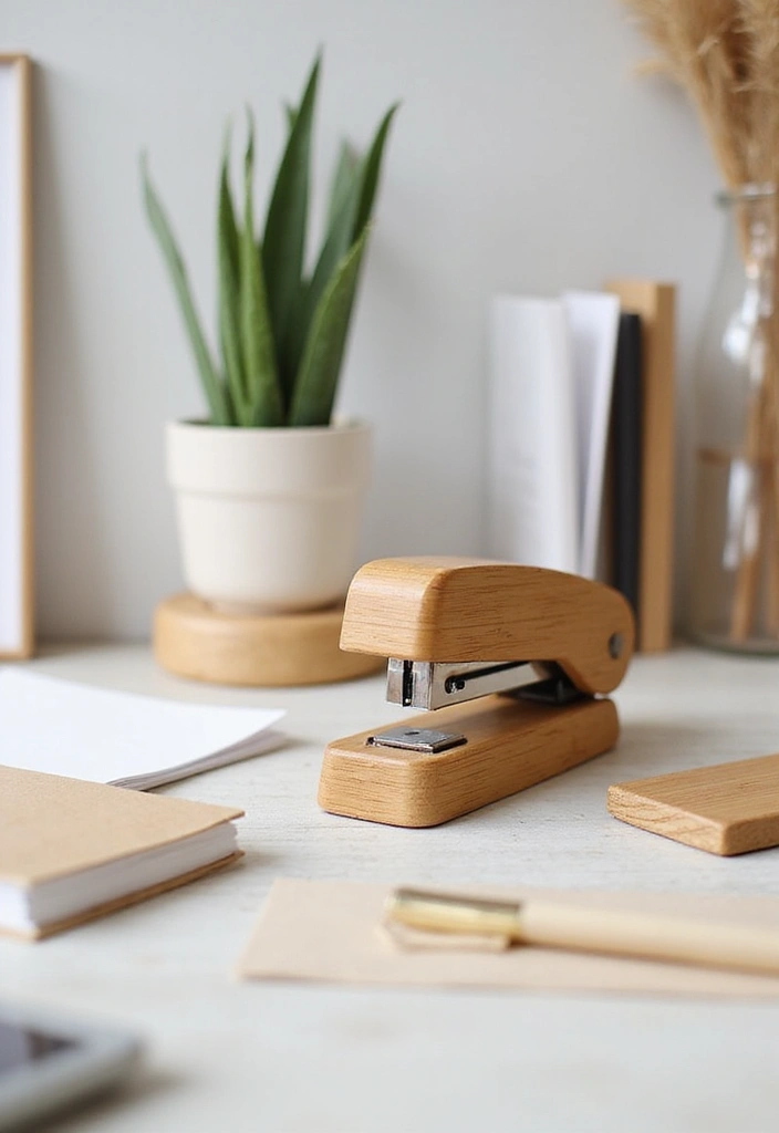 26 Classy Office Decor Ideas That Elevate Your Space 11. Eco Friendly Desk Accessories