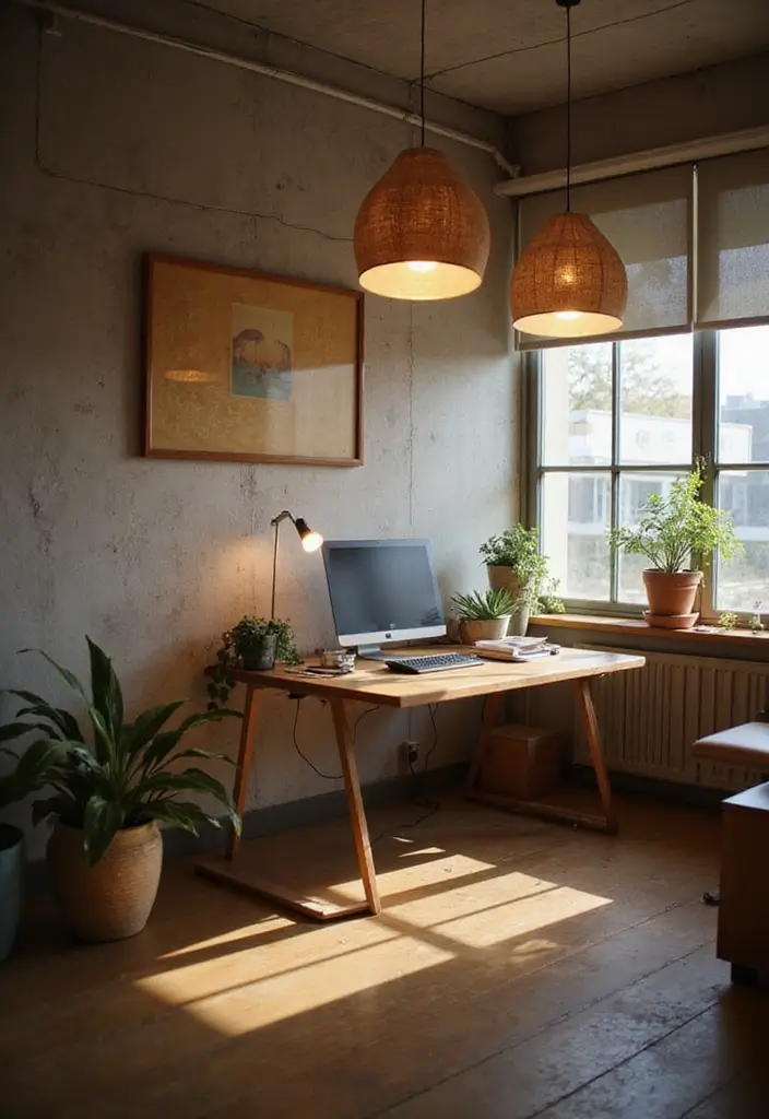 26 Classy Office Decor Ideas That Elevate Your Space 8. Minimalist Lighting
