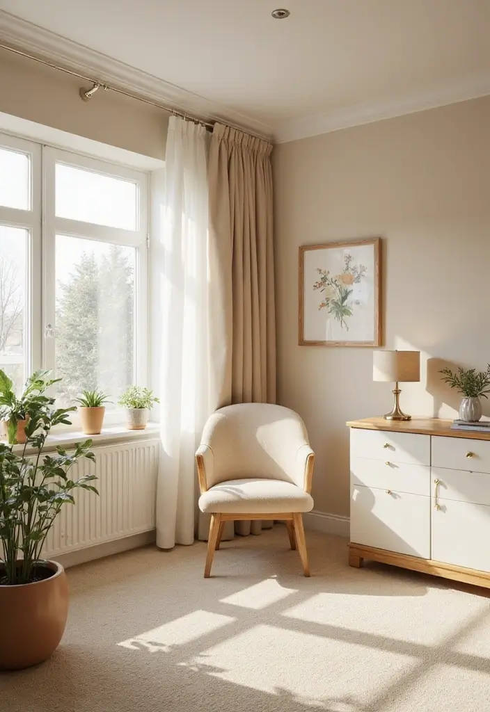 26 Creative Office Painting Ideas for Fresh Interiors 15. Soft Beige and Cream Palette