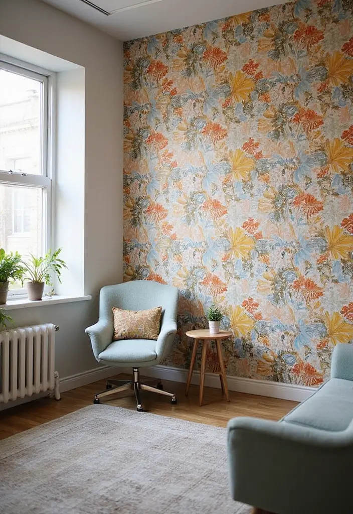 26 Creative Office Painting Ideas for Fresh Interiors 16. Removable Wallpaper