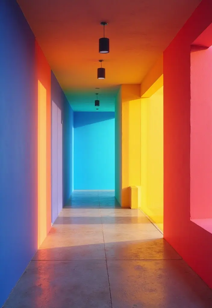 26 Creative Office Painting Ideas for Fresh Interiors 17. Artistic Gradient Walls