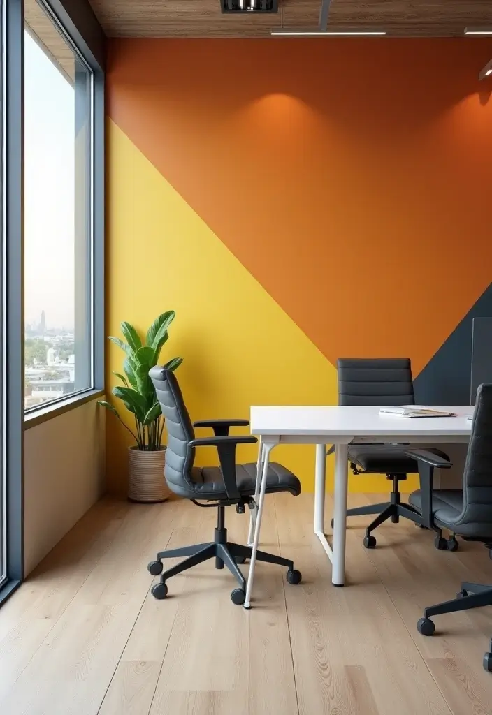 26 Creative Office Painting Ideas for Fresh Interiors 23. Dual Tone Accent Walls