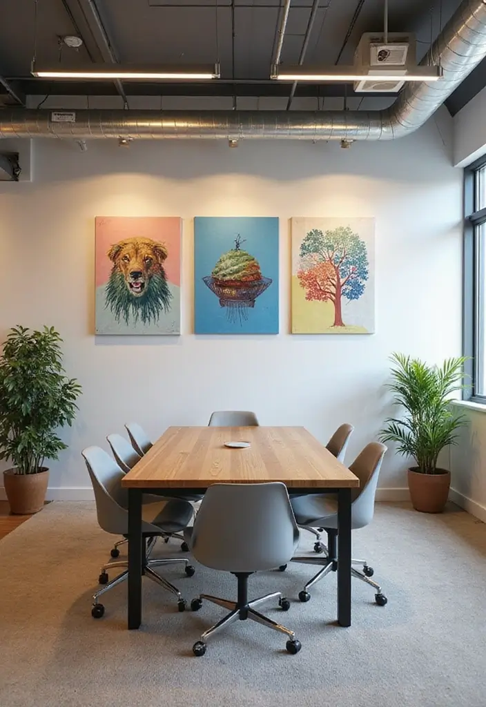 26 Creative Office Painting Ideas for Fresh Interiors 24. Creative Office Wall Art Displays