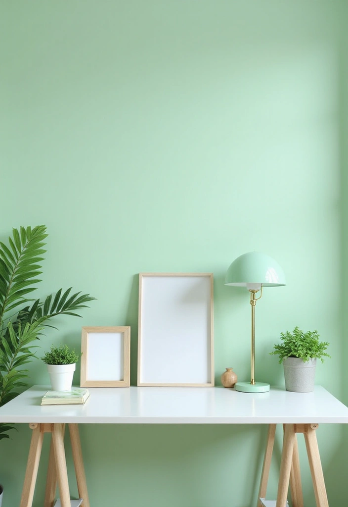 26 Light Green Office Inspirations That Refresh Your Space 14. Green Accent Accessories